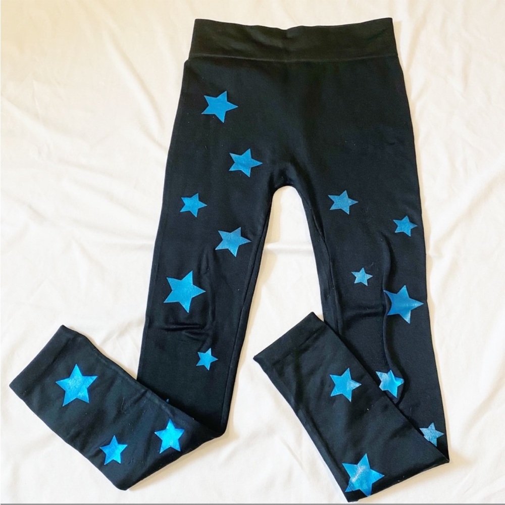Electric Yoga leggings with fleece lining and Blue Stars